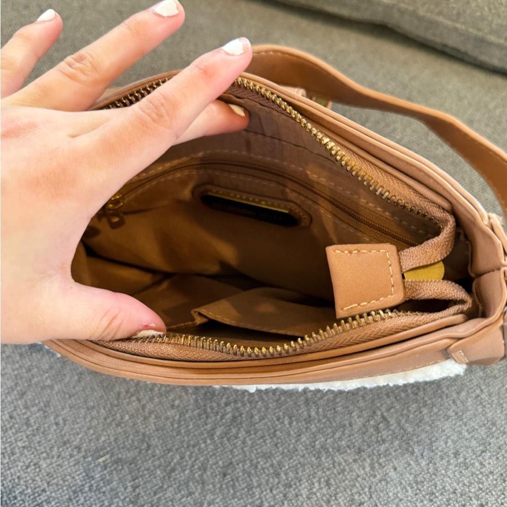 Shearling Accent Brown Crossbody Shoulder Bag - Unbranded - Picture 5 of 16